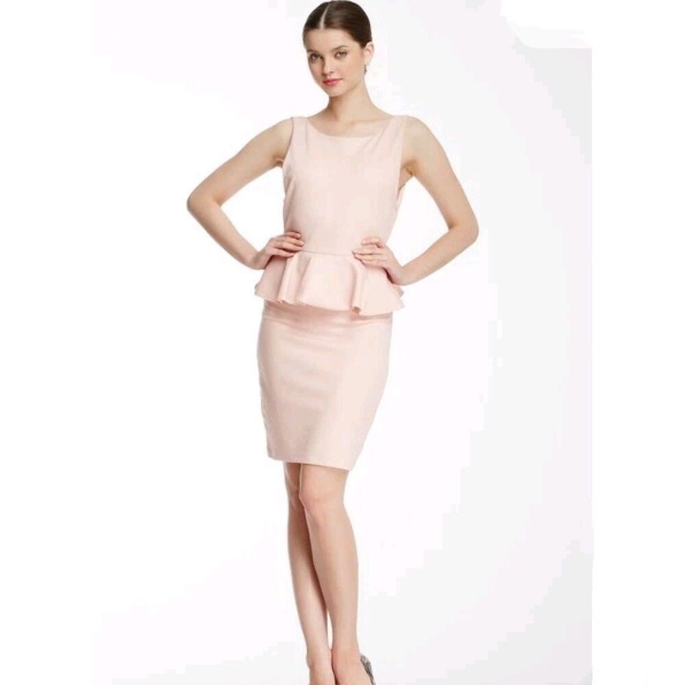 Alice + Olivia Light Pink Peplum Sleeveless Dress Size 4